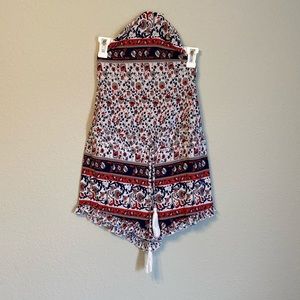 High neck, low back romper